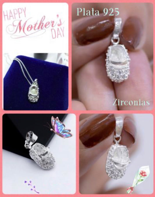 Dije y Cadena de Plata 925 con Zirconias