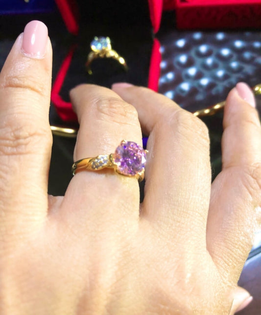 Anillo con 4 Baños de Oro 14k modelo Tulipán
