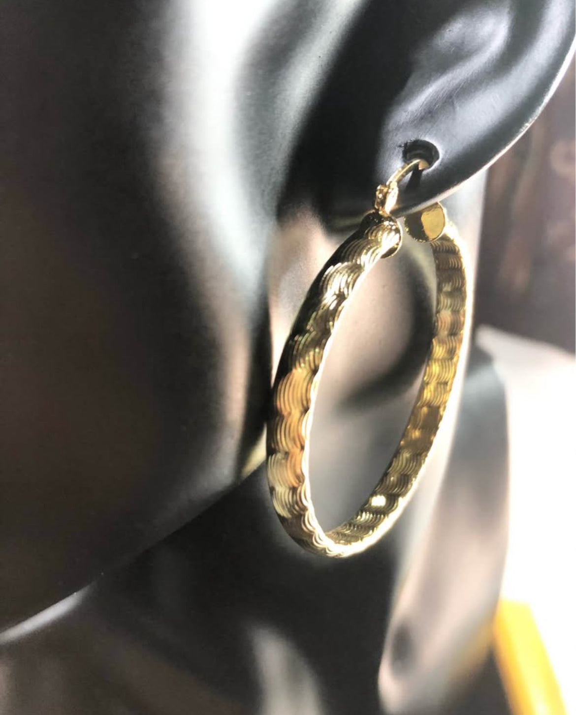 Arracadas en Chapa de Oro 18k medida 40 mm