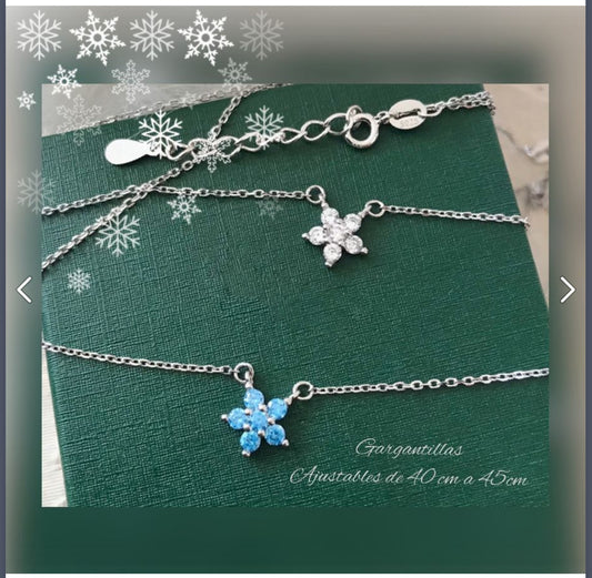 Collar de Plata 925, modelo Flor minimalista
