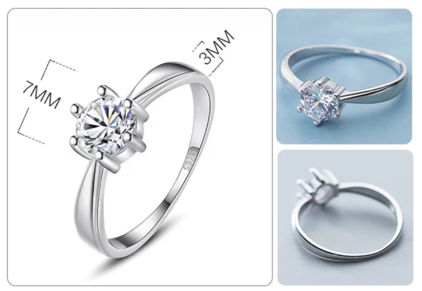 Anillo de Plata 925, con Zirconia