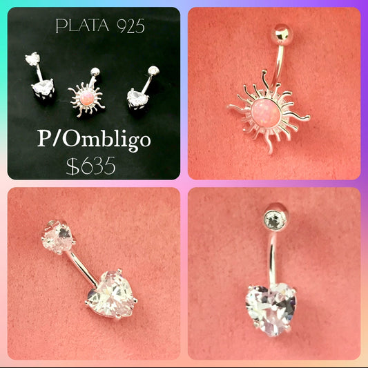 Piercing Para Ombligo de Plata 925