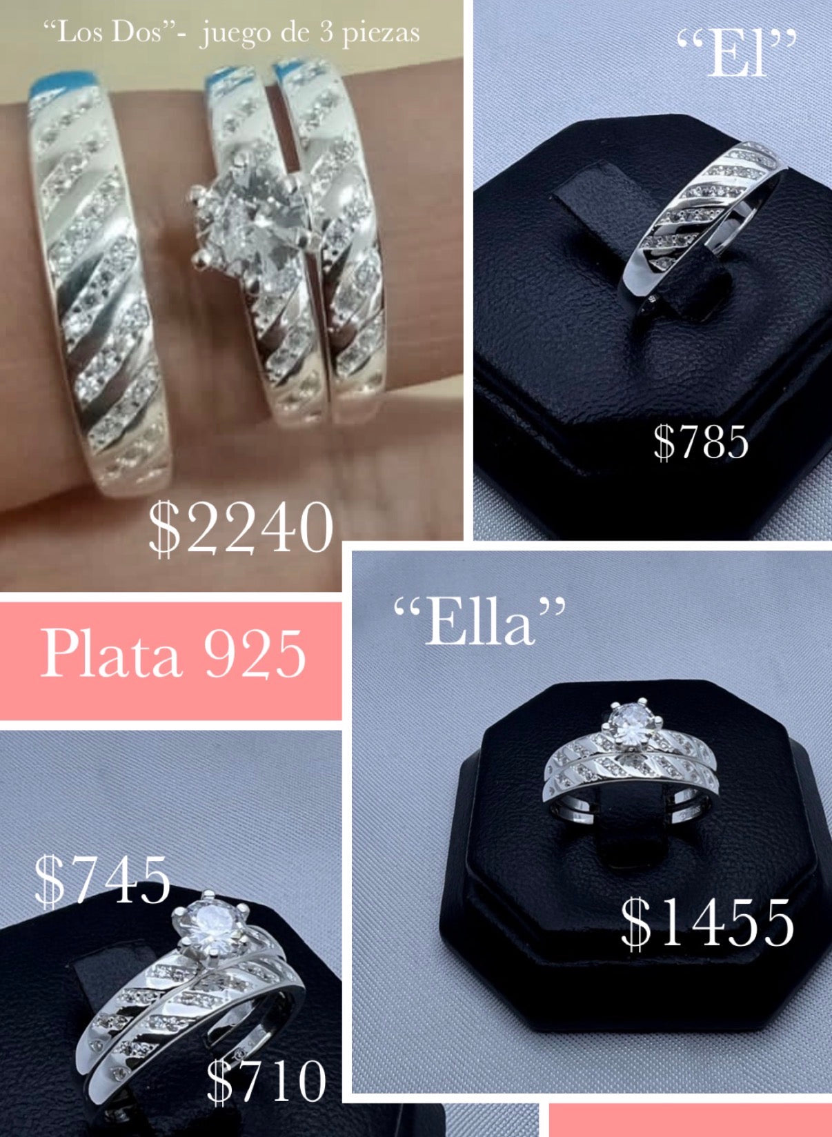 Anillo de Plata 925, tipo Solitario