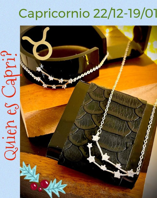 Collar de Plata 925, con Zirconias, modelo Signo Capricornio