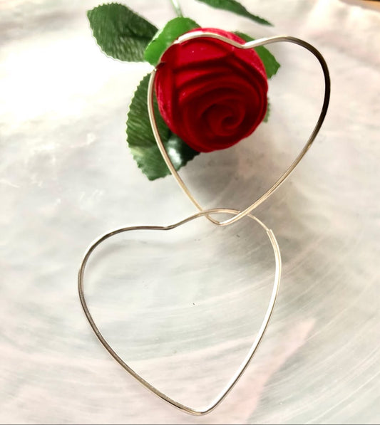 Arracadas de Plata 925 modelo Corazón GRANDE