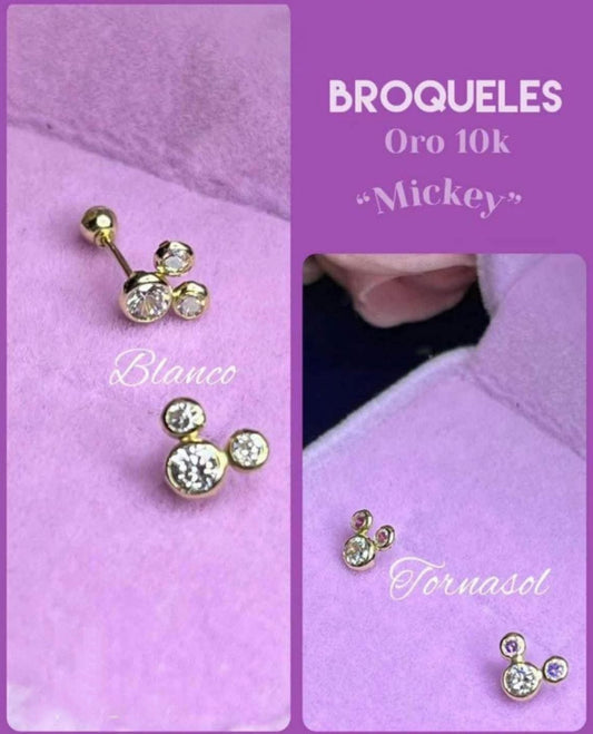 Broqueles de Oro 10k modelo “Mickey”