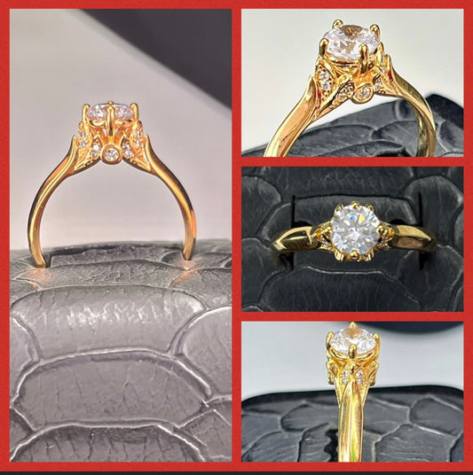 Anillo en Chapa de Oro 18k, modelo Cisne