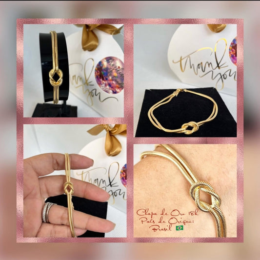 Pulsera de Chapa de Oro 18k modelo Nudo
