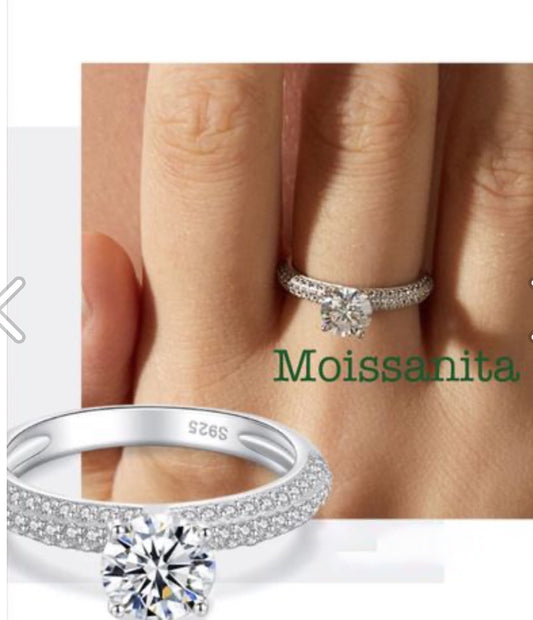 Anillo de Plata 925 con Moissanita