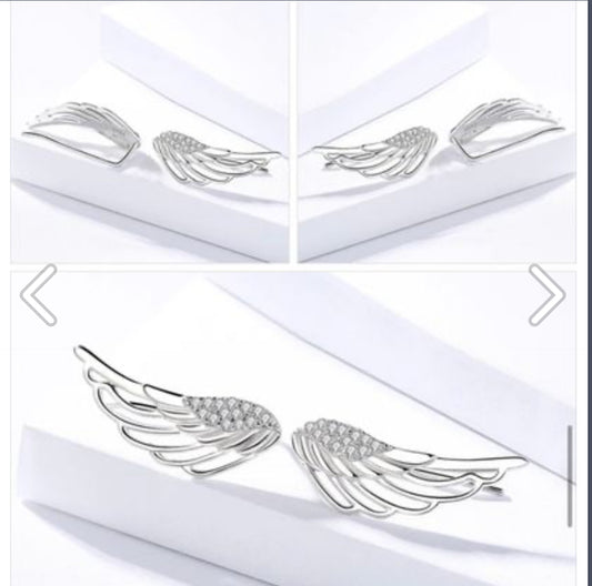 Aretes de Plata 925 modelo Alas de Ángel