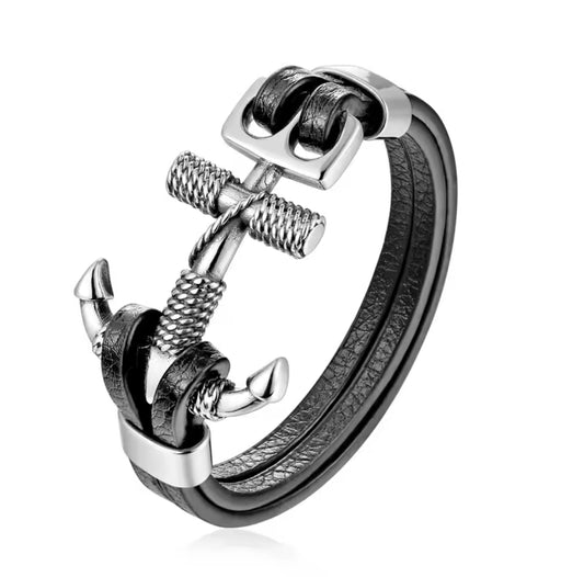Pulsera Másculina con Ancla de Acero Inoxidable