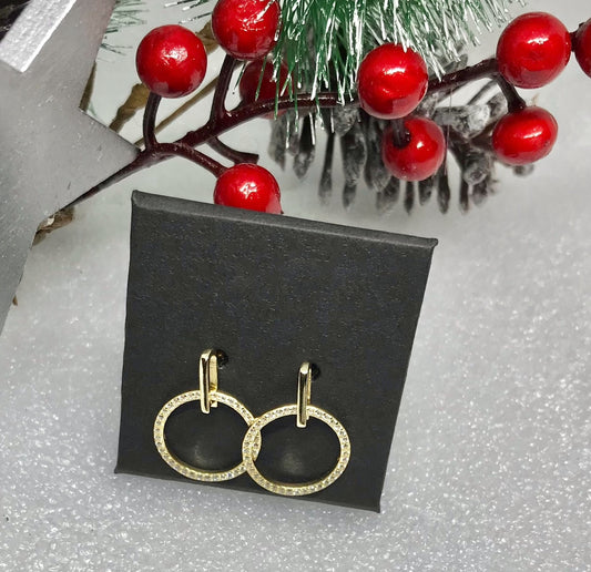 Aretes de Plata 925 bañada en Oro 14k con Zirconias