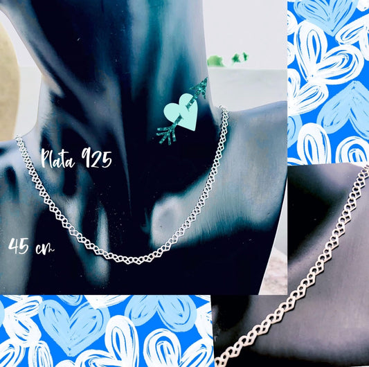 Cadena de Plata 925 modelo Corazones Enlazados