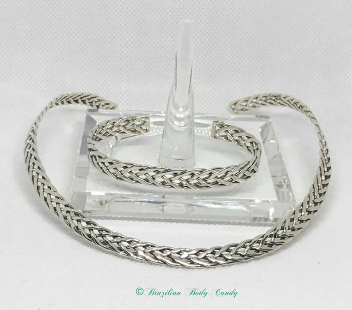 Gargantilla Tejida de Plata Fina 950