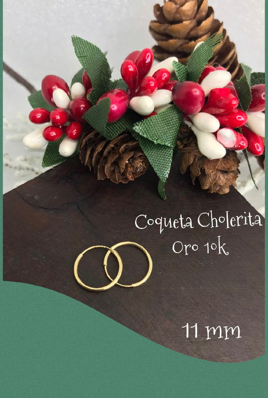 Coquetas de Oro 10k, 11mm
