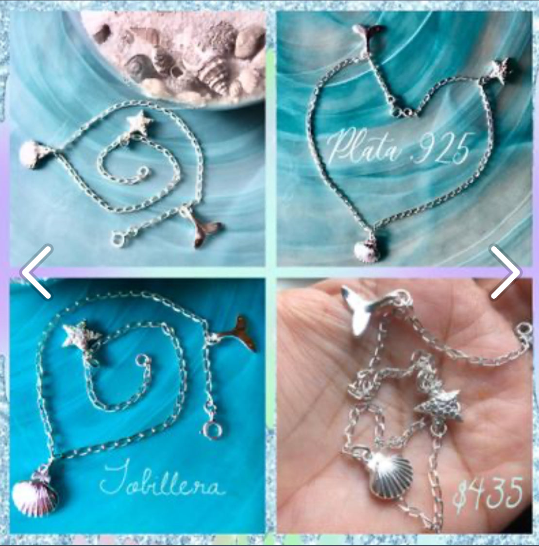 Tobillera de Plata 925 con Dijes