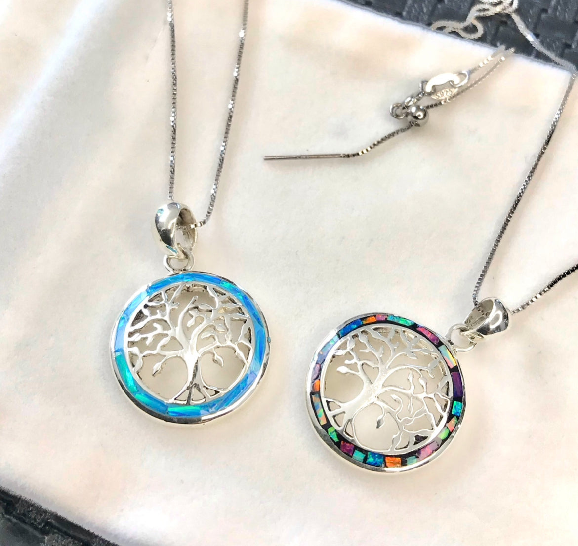 Dije y Cadena de Plata 925 con Ópalo Natural