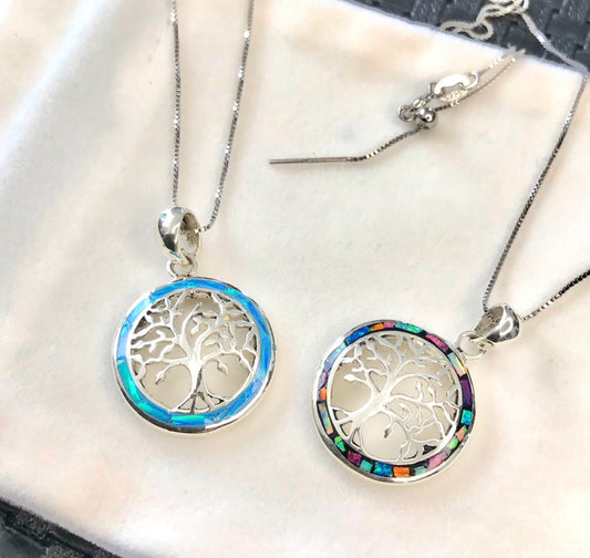 Dije y Cadena de Plata 925 con Ópalo Natural