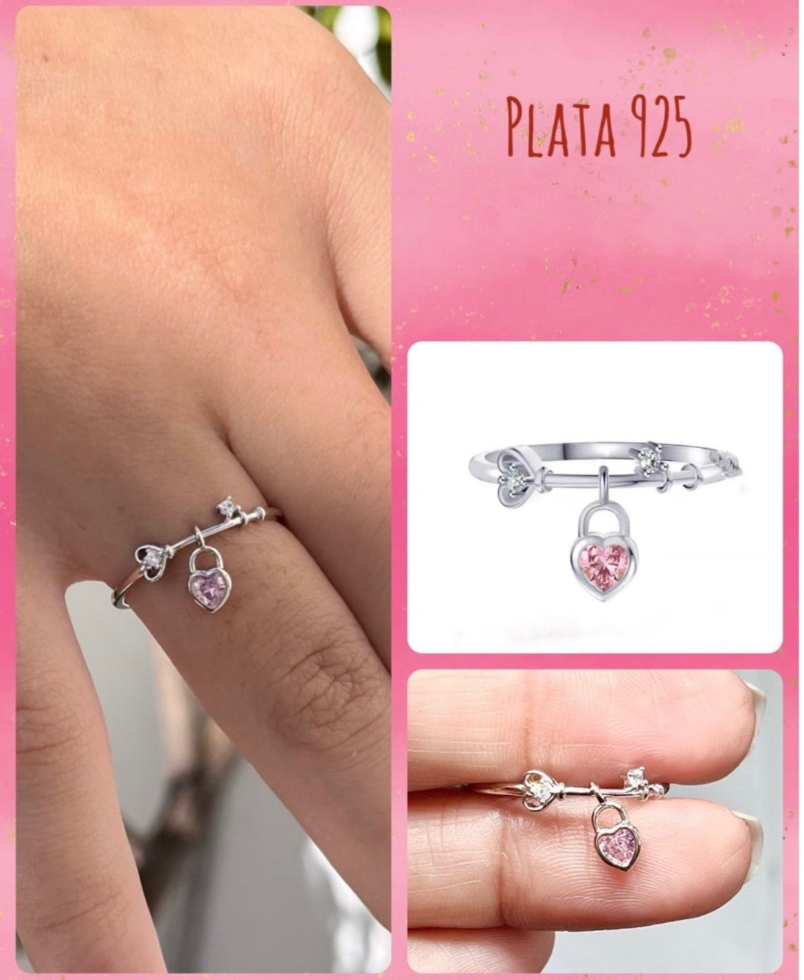 Anillo de Plata 925 con Zirconias modelo Corazón