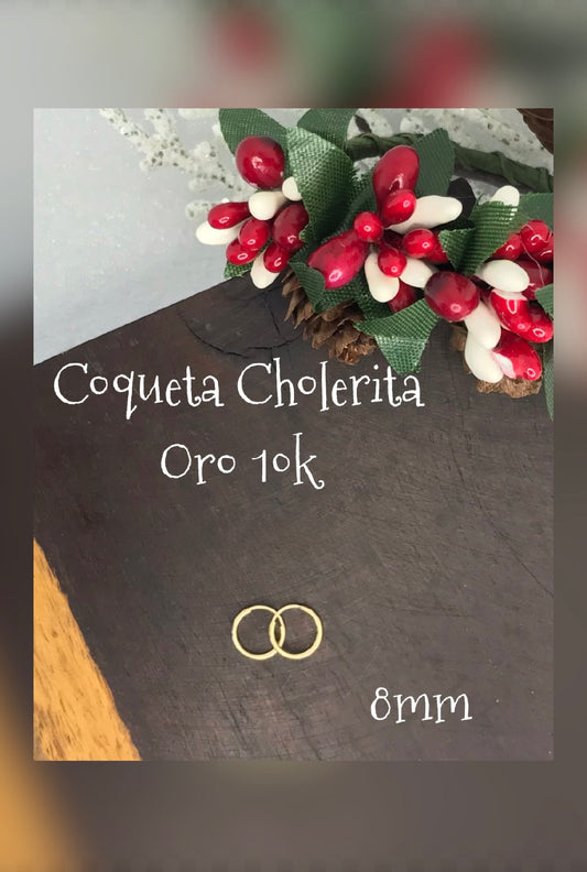 Coquetas de Oro 10k, 8mm