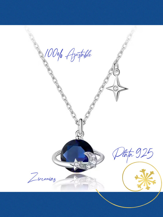 Cadena de Plata 925 con Dije, y Zirconias